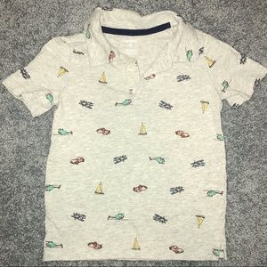 Carter’s collar shirt•planes,boats,car print• 4t